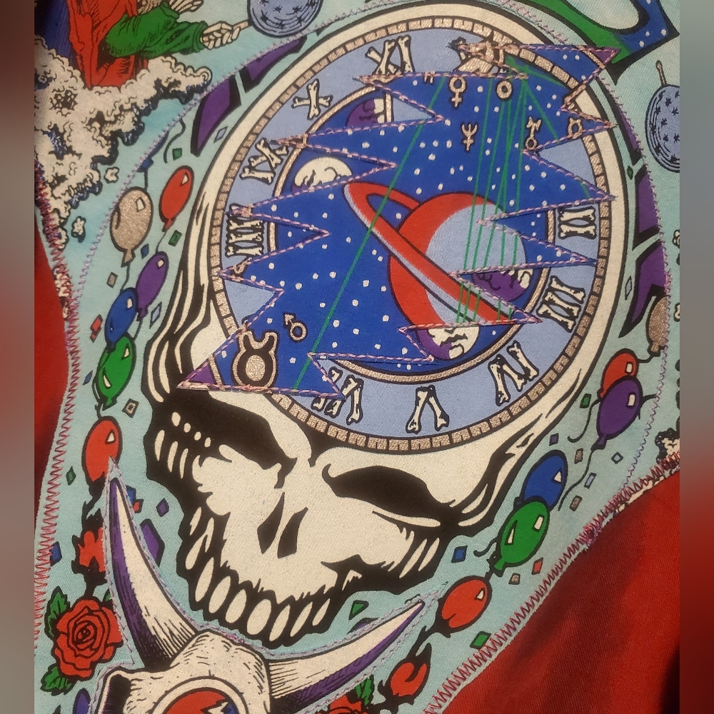 Vintage Levis Tie-dye Shirt + Liquid Blue Grateful Dead Patch New Year 1990 1995 - Picture 7 of 14